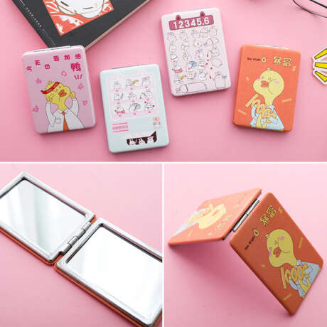 กระจก กระจกสไตล์เกาหลี กระจกพกพา กระจกลายน่ารัก กระจกแต่งหน้า กระจกพับ กระจกพกพา2ฝั่ง กระจกส่องหน้า ขนาดเล็ก 12/ชิ้น