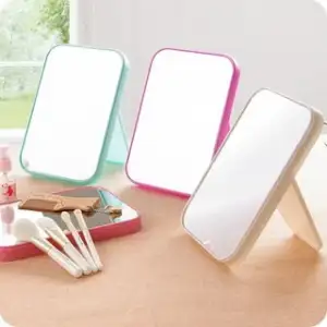 กระจกพับแต่งหน้าแบบพกพา กระจกตั้งโต๊ะทรงสี่เหลี่ยม กระจกน่ารัก กระจกตั้งโต๊ะ กระจกแต่งหน้า คละสี / 3 ชิ้น
