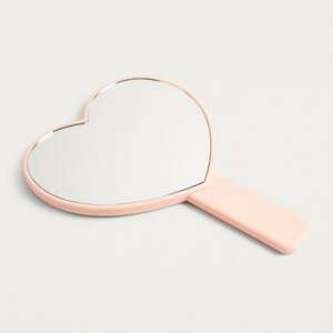 กระจกหัวใจสีชมพู – กระจกถือรูปหัวใจด้ามจับสีชมพู