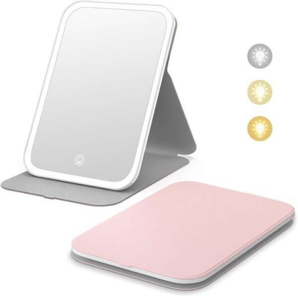กระจกน้องกระต่าย – กระจกพับได้พร้อมไฟ LED สีขาวนวล