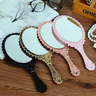 กระจกเจ้าหญิง กระจกแต่งหน้า กระจกวินเทจ กระจก ส่องหน้า สวยๆ คละสี 4/ชิ้น