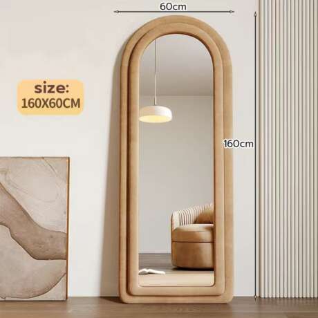 กระจกยาวรูปร่างโค้ง กระจกเต็มตัว ตั้งพื้นได้ พร้อมใช้งาน 160-170CM ขนาดใหญ่ ห้องนอน สไตล์โมเดิร์น